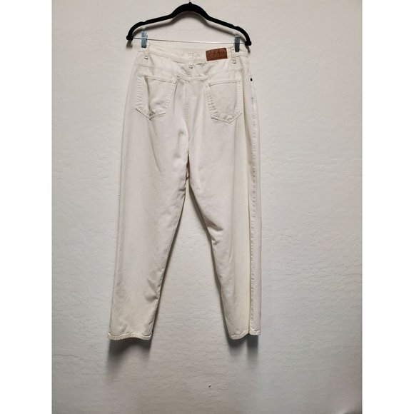 Vintage 80s LizWear Baggy Mom Jeans L High Waisted Pink Denim Tapered Size 14 - Picture 2 of 7